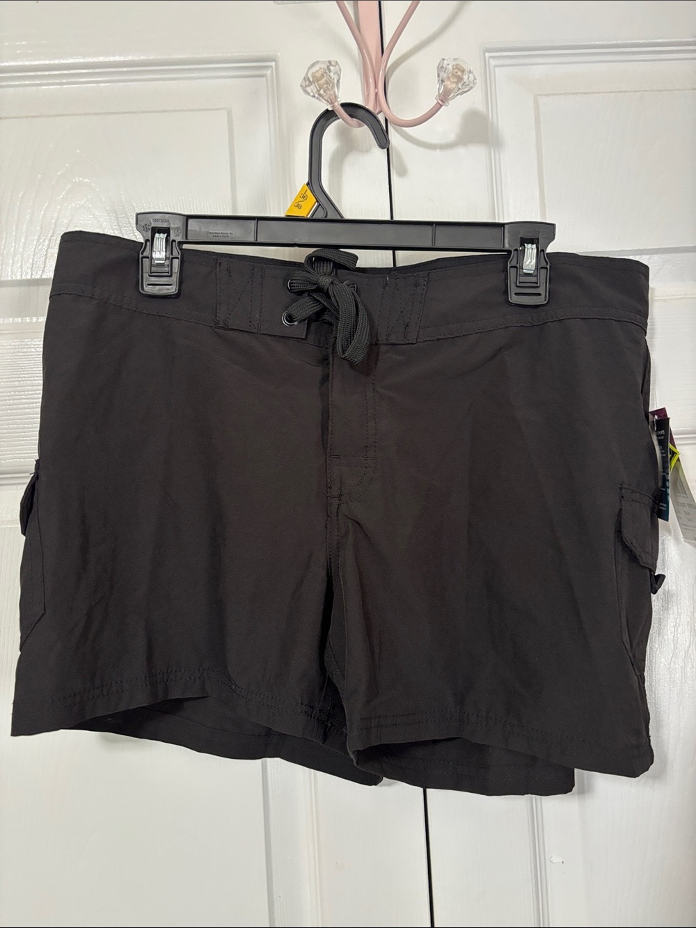 Kanu Surf Black Cargo Swim Shorts with Drawstring Sz 12 New with Tags
